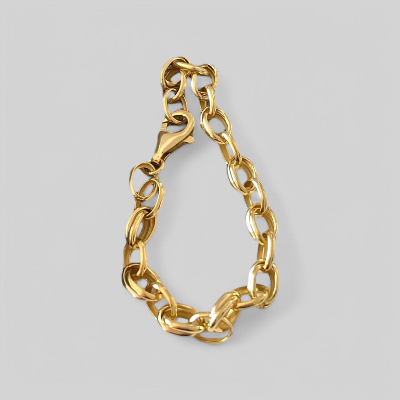 Statement Chunky Vintage Chain Bracelet made of 925 silver gold-plated