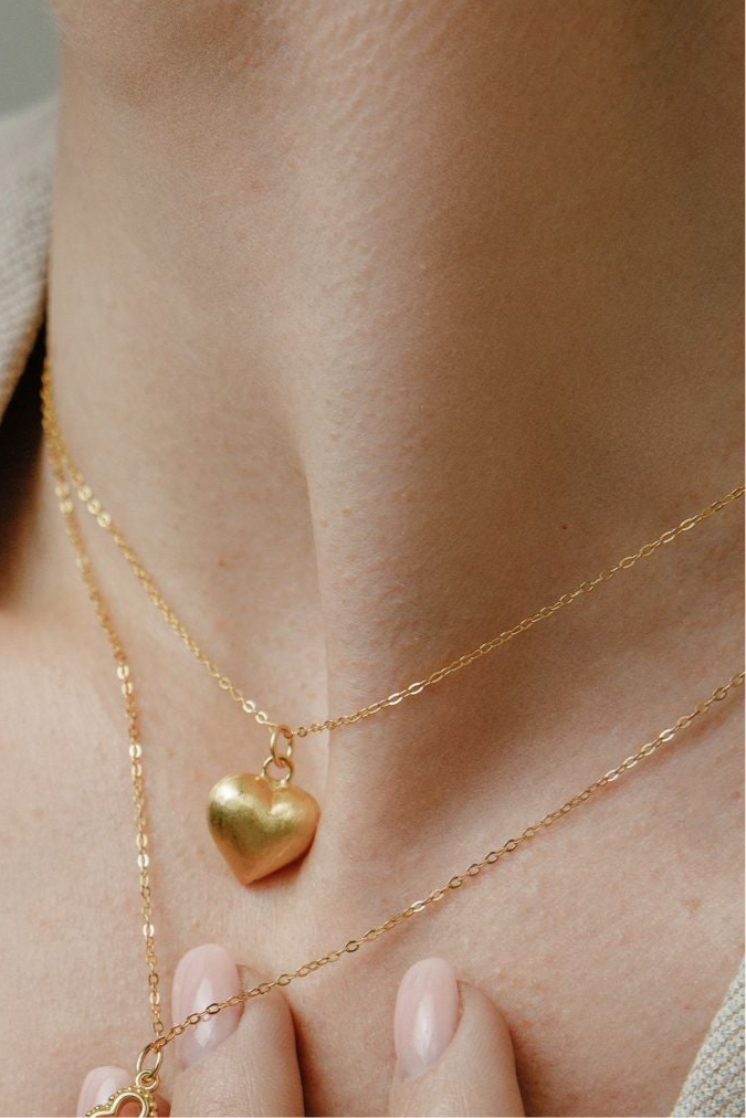Cadeau pour la Saint-Valentin - Anniversaire - Love Box avec roses et sac - collier en forme de cœur avec structure mate en argent 925 plaqué or
