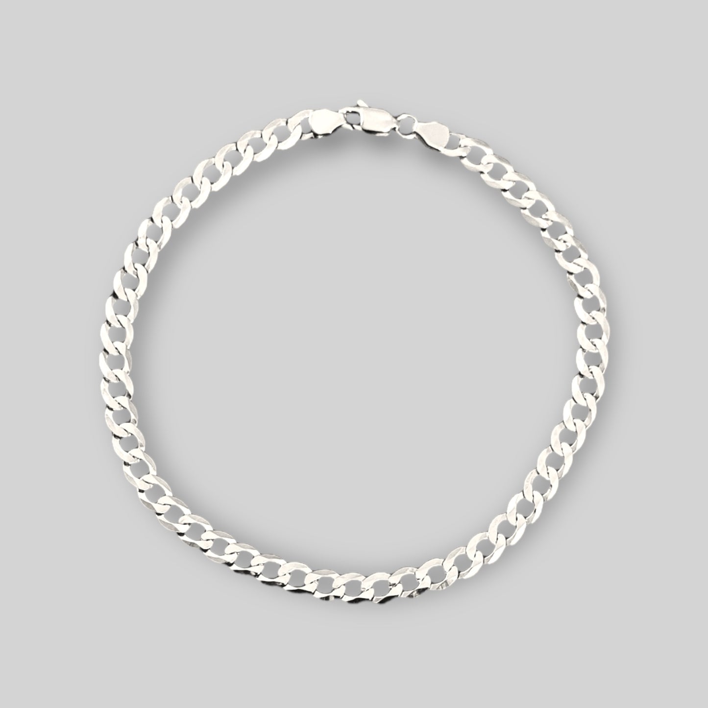 Men's bracelet with diamond-cut Cuban link chain – 925 silver, 18K gold-plated, unisex