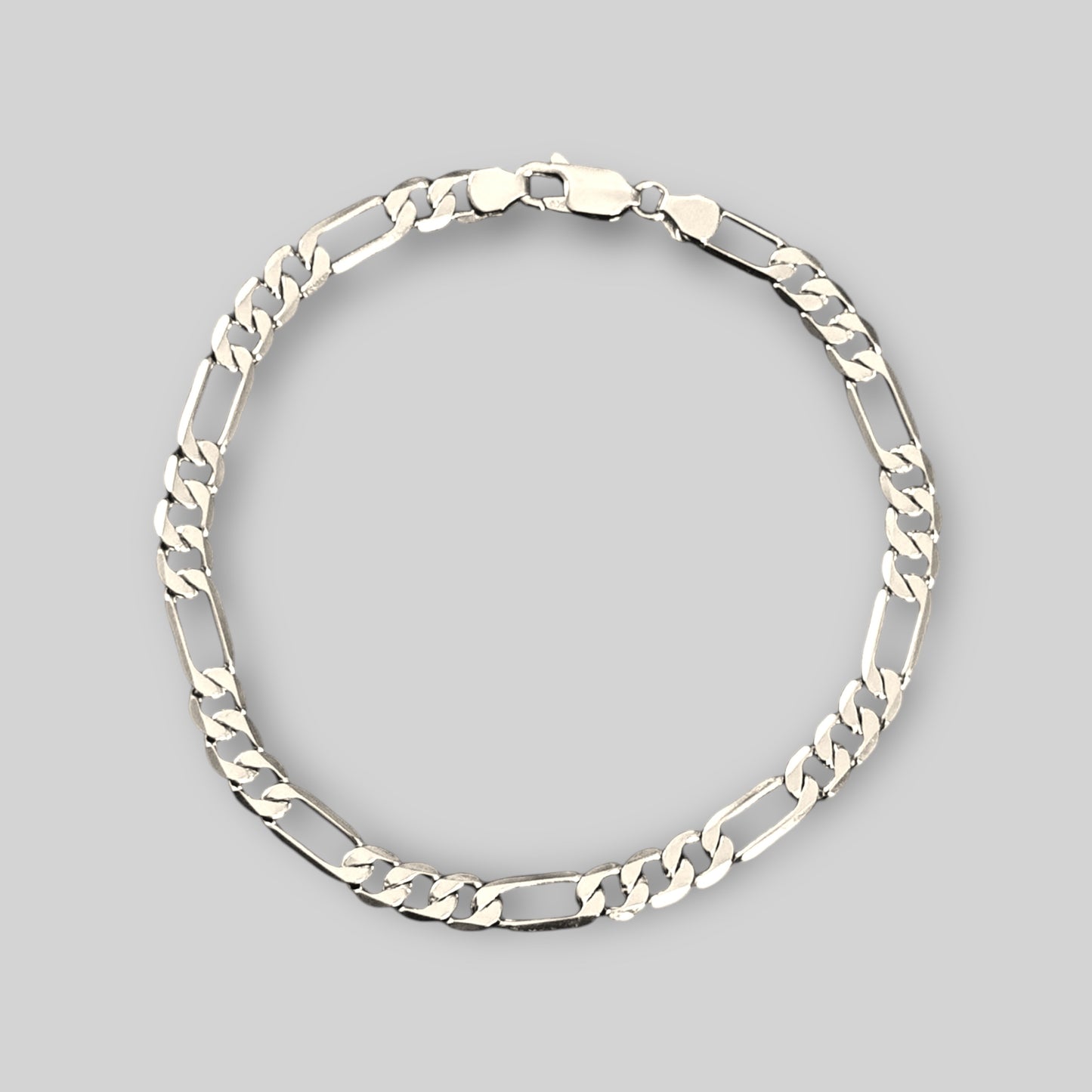 Bracelet Figaro pour homme, taille diamant, argent 925, plaqué or 18 carats, unisexe