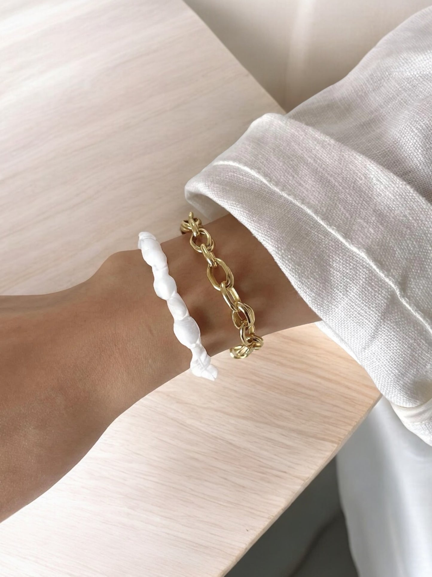 Statement Chunky Vintage Chain Bracelet made of 925 silver gold-plated