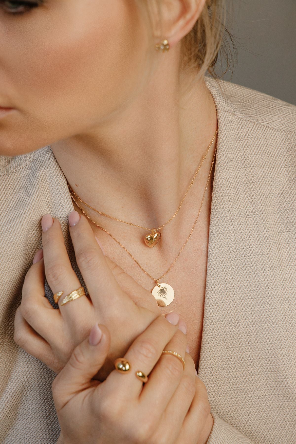 Saint Valentin - Anniversaire - Love Box avec roses et sac - Collier en forme de cœur incrusté de zircones en argent 925, plaqué or