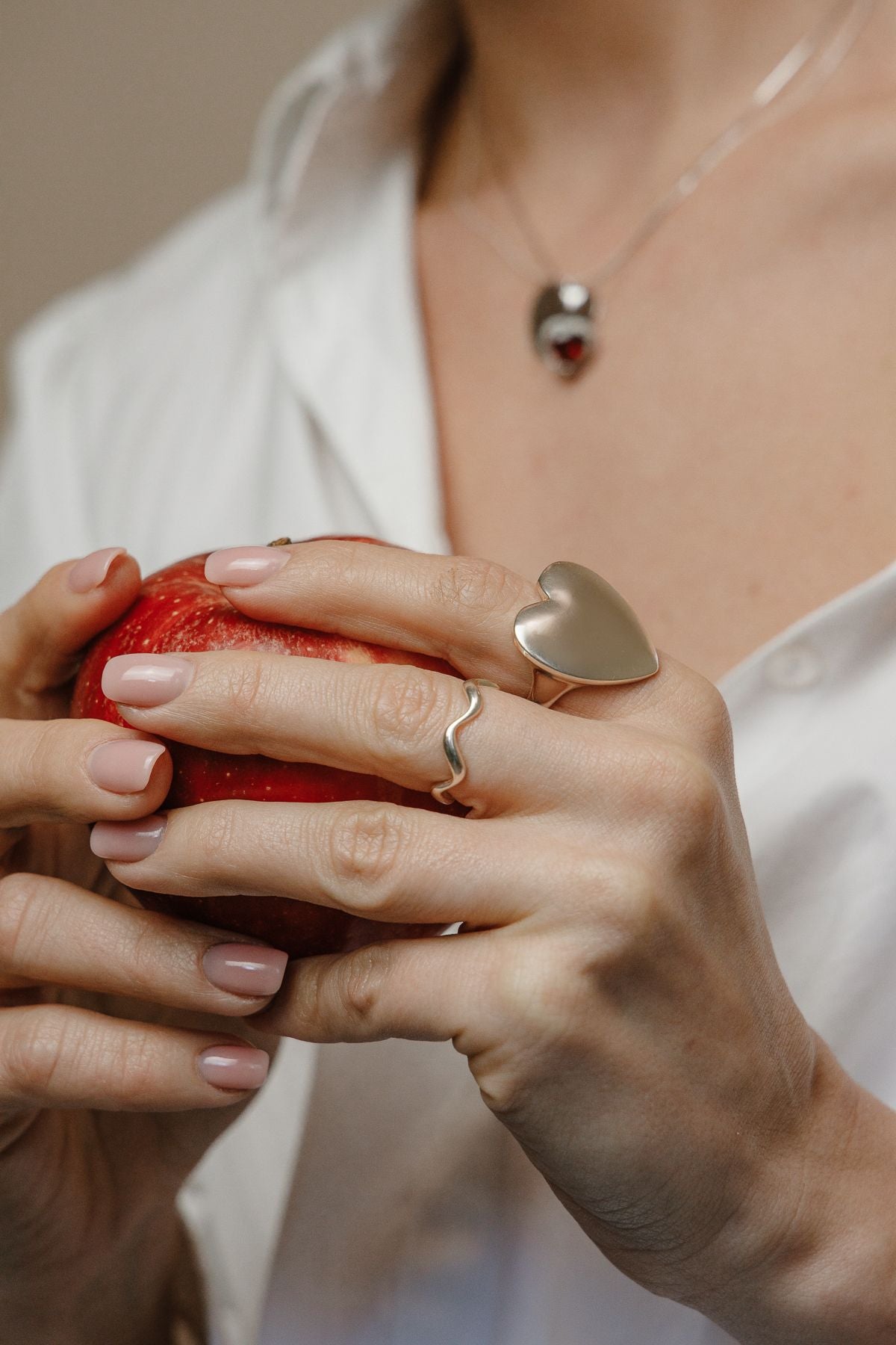 Saint-Valentin - Cadeau d'anniversaire - Coffret Love avec roses et sac - Bague épaisse en forme de cœur surdimensionnée en argent 925