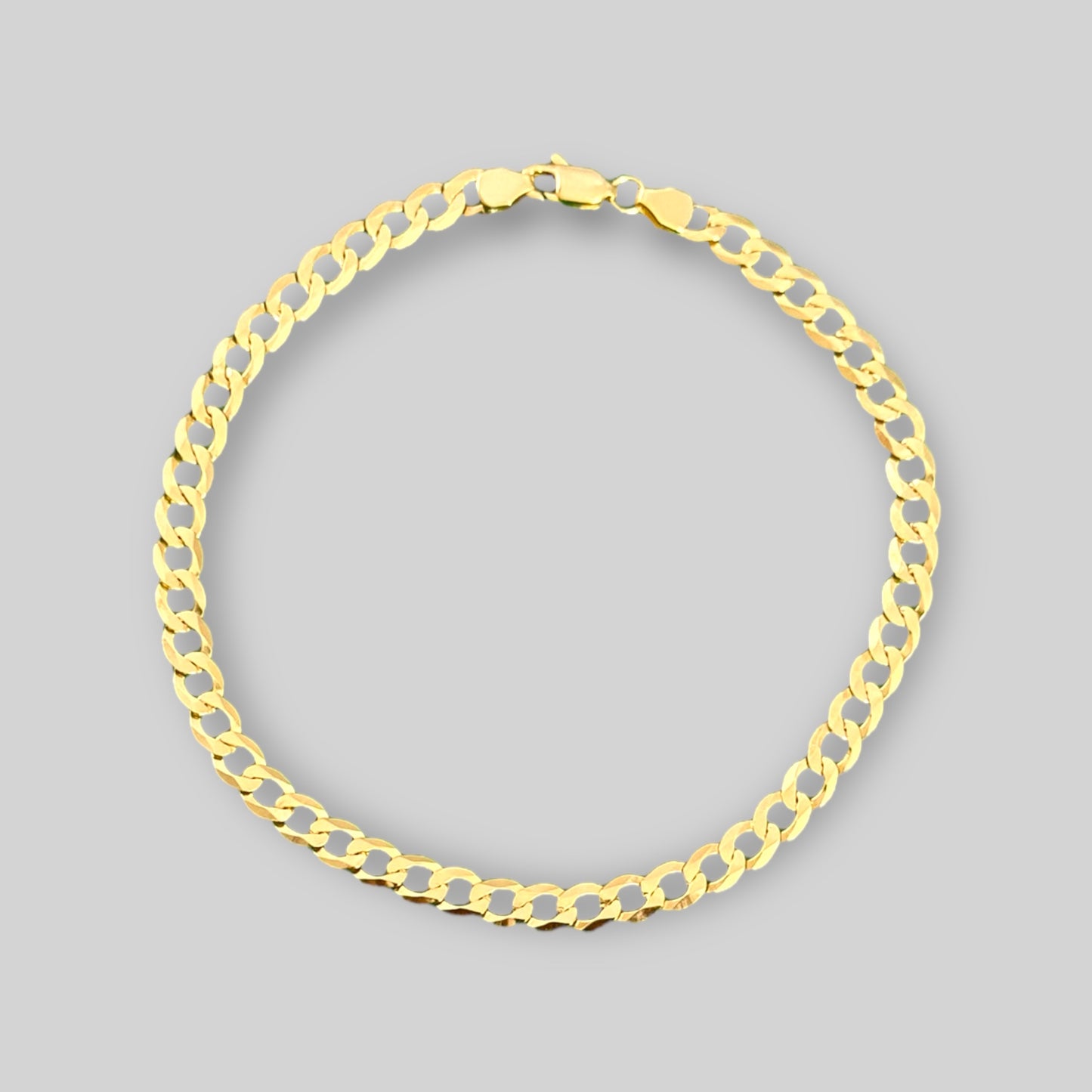 Men's bracelet with diamond-cut Cuban link chain – 925 silver, 18K gold-plated, unisex