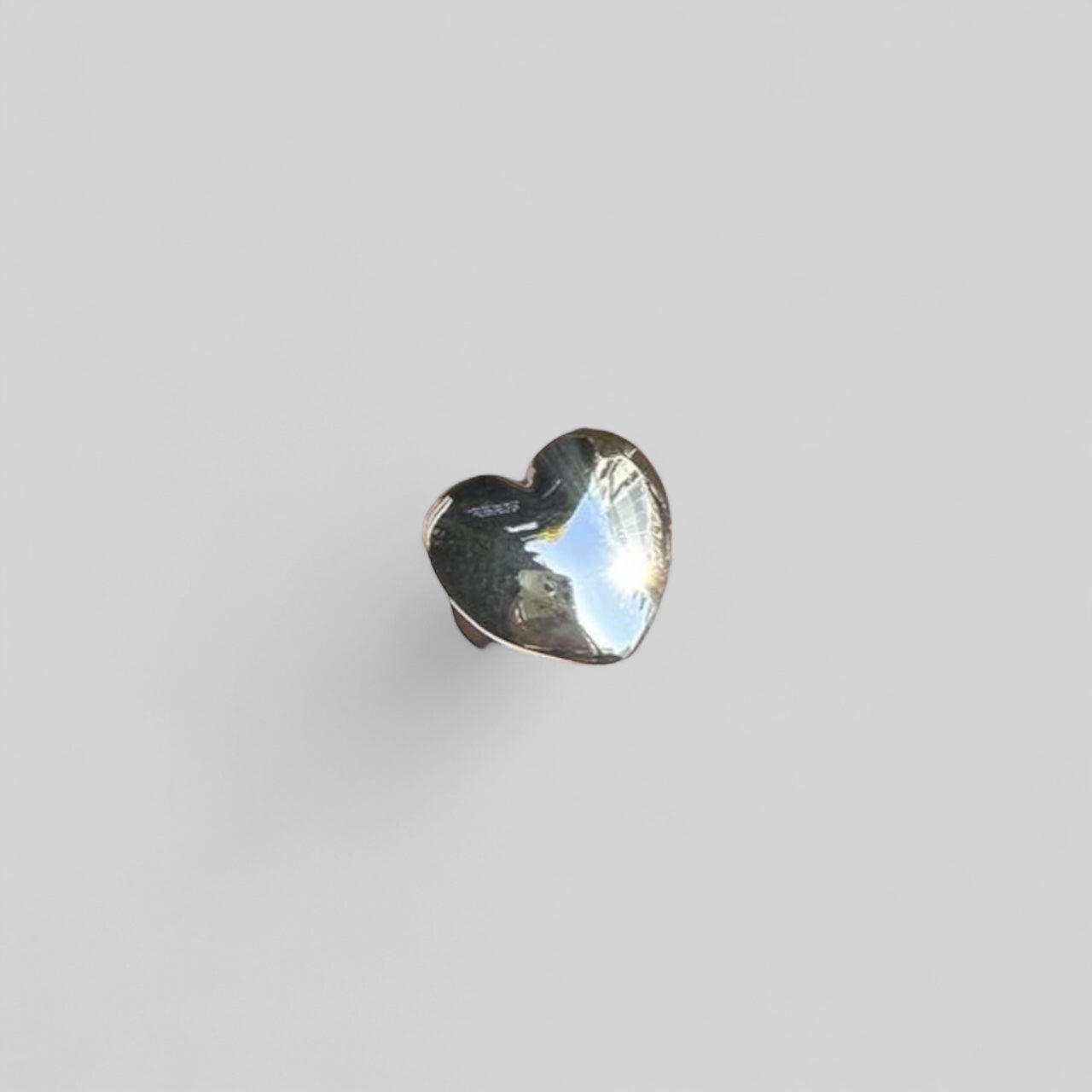 Bague épaisse en forme de cœur surdimensionnée en argent 925