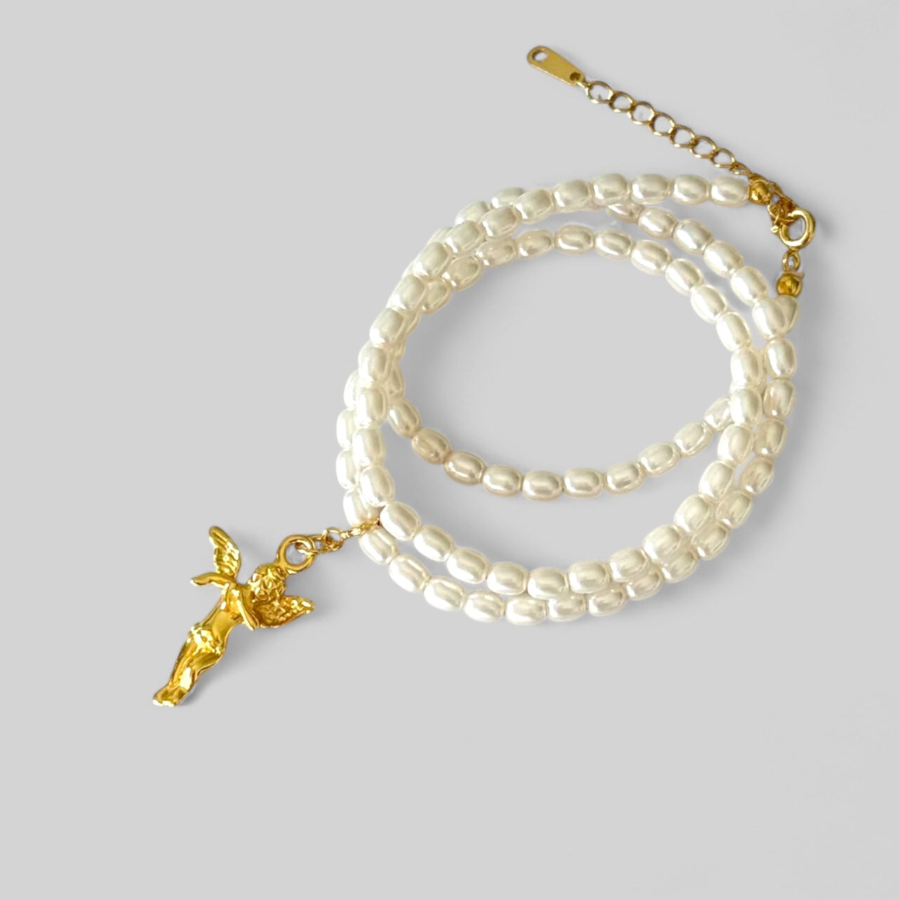 Collier de perles ange gardien minimaliste collier ange argent 925 plaqué or