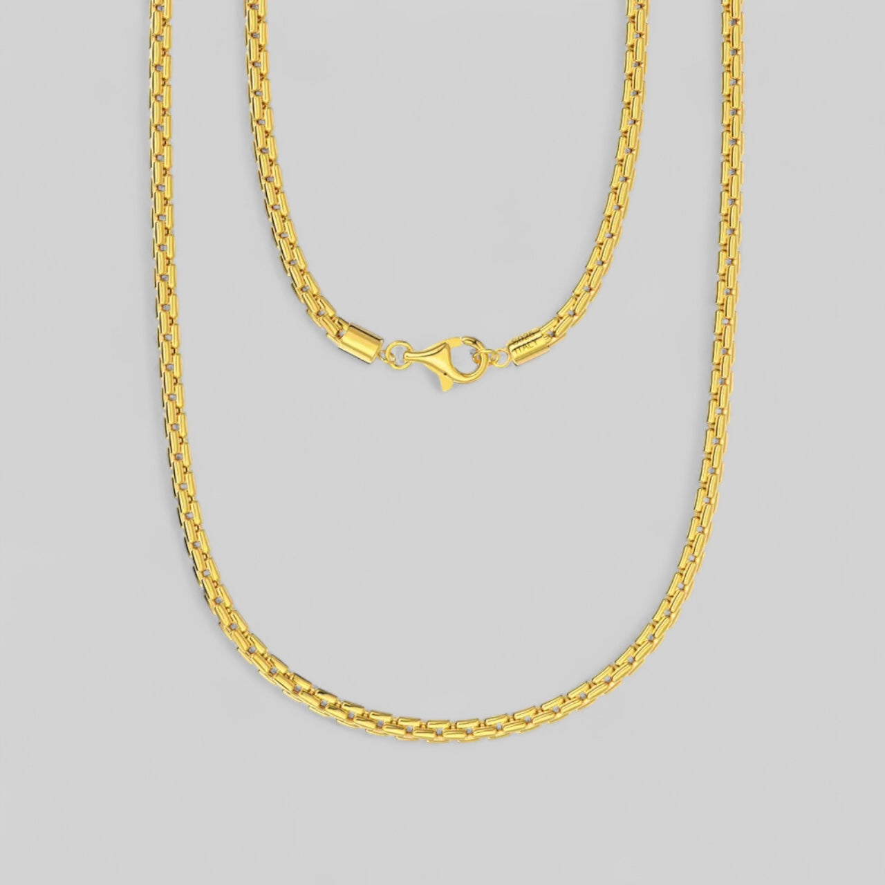 Men's - Classic solid Lux necklace - 925 silver, 18K gold-plated, unisex