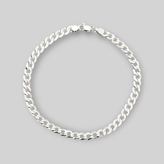 Men's bracelet with diamond-cut Cuban link chain – 925 silver, 18K gold-plated, unisex