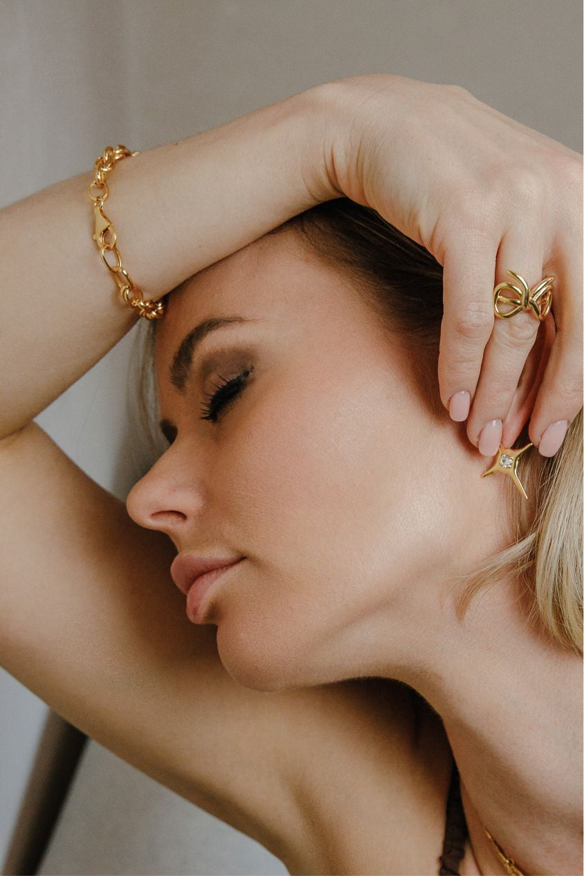 Statement Chunky Vintage Chain Bracelet made of 925 silver gold-plated