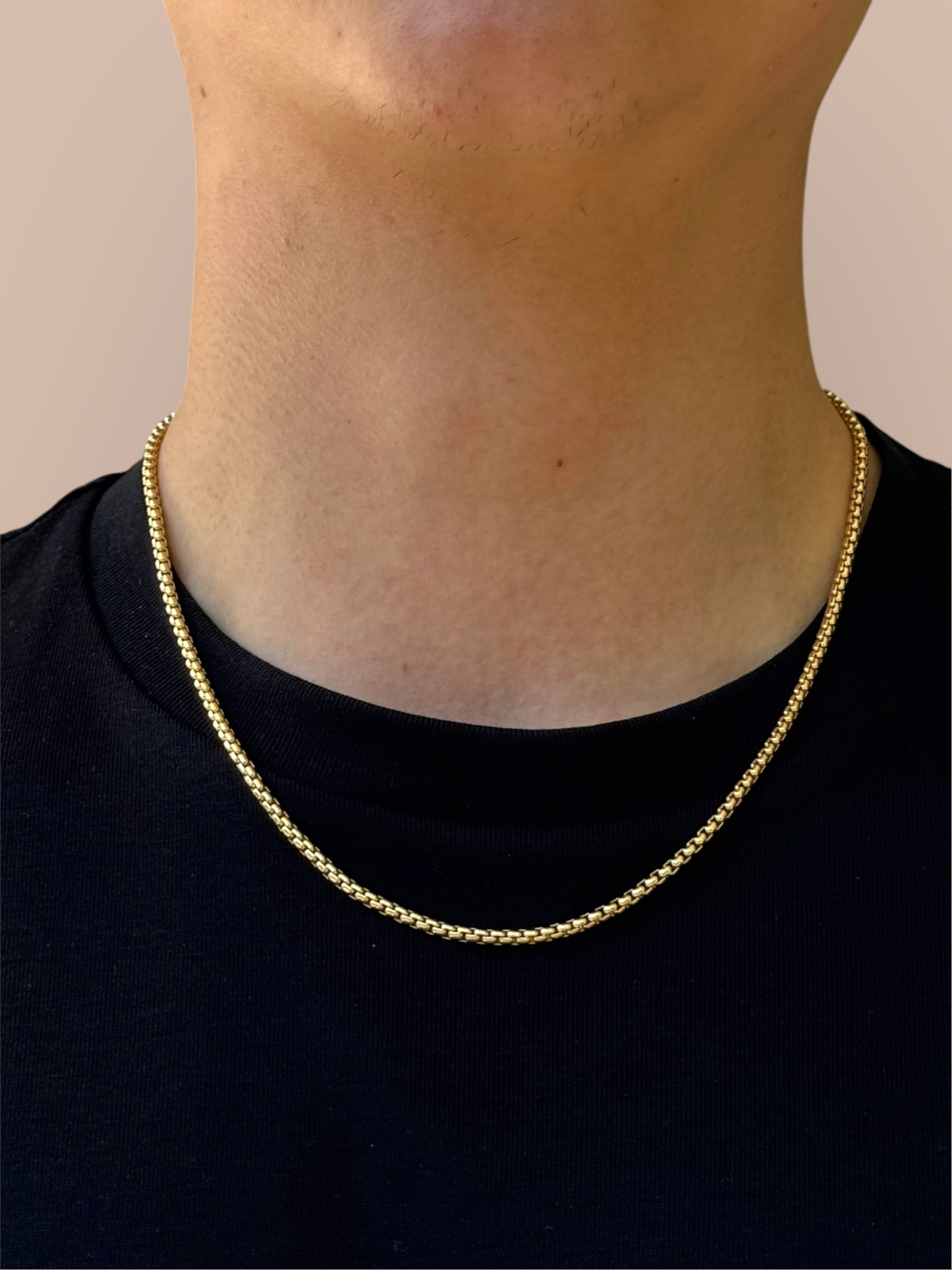 Men's - Classic solid Lux ​​necklace - 925 silver, 18K gold-plated, unisex
